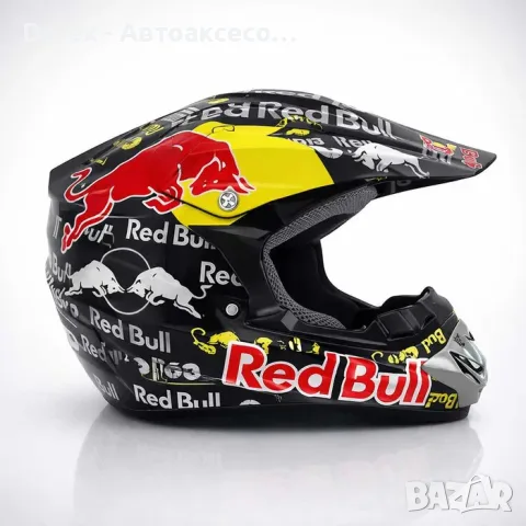 Крос каска RedBull Full Face за мотор, мотокрос и ATV - черна - S или M, снимка 3 - Аксесоари и консумативи - 55349665