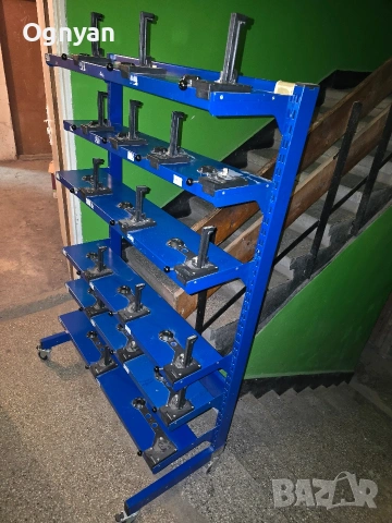 метален стелаж на колела, снимка 5 - Стелажи и щандове - 54128298