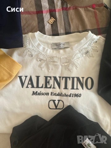 Тениски Burberry Lacoste Louis Vuitton Valentino, снимка 5 - Тениски - 55167895
