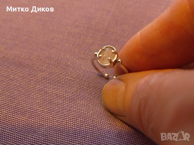 Сребърно пръстен че с розов камък детско, снимка 4 - Пръстени - 54988204