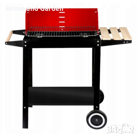 Градинско барбекю на колела, емайлирана стомана, 4 степени + Подарък 3 прибора, снимка 7 - Барбекюта - 54027802
