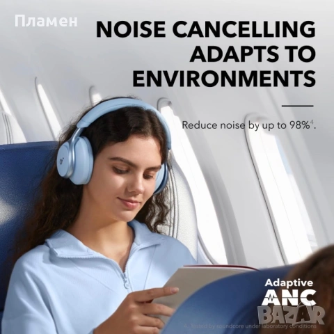 Soundcore Space One Blue ANC Bluetooth Слушалки – Чисто Нови, Запечатани, снимка 6 - Bluetooth слушалки - 54932070