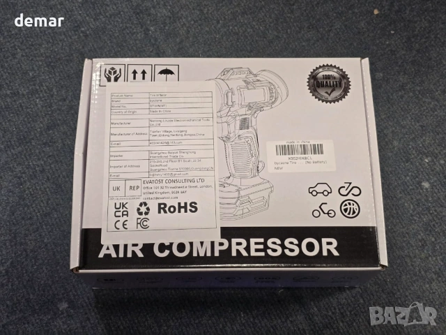 Безжичен въздушен компресор 160 PSI с LCD манометър за Makita 18V, без батерия, снимка 8 - Аксесоари и консумативи - 54118372
