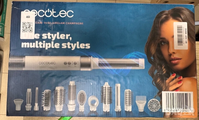 Маша Multistyler Cecotec Bamba CeramicCare 14 в 1 AirGlam маша, плоча за изправяне и маша с Coanda т, снимка 8 - Други - 54983005