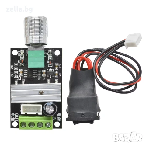 PWM DC контролер за мотор 6V 12V 24V 3A – Регулатор на скоростта с бутон за реверс 10443, снимка 12 - Друга електроника - 54703125