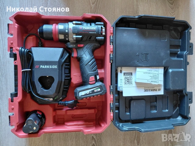 Нова Безчеткова бормашина Parkside Performance PSBSAP 12 A1 батерия 12V2.5Ah и зарядно 12V 6A, снимка 3 - Винтоверти - 54244901