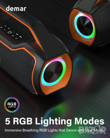 VUOPAX Преносим Bluetooth високоговорител безжичен, 200W пиков звук, DSP/TWS/AUX/TF/BT5.4, снимка 9 - Bluetooth тонколони - 54406215
