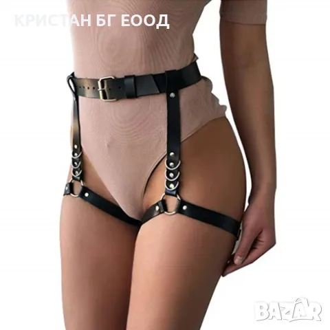 Кожен харнес колан с жартиери KRISTAN CAPS