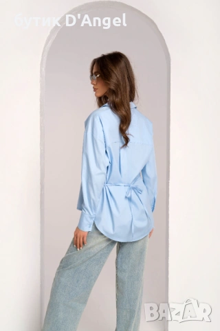 Синя дамска риза PIZZO BLU, снимка 3 - Ризи - 54036859