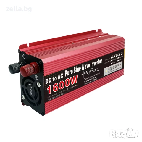 Инвертор с чиста синусоида 1600W 12V-220V 50Hz – за соларни системи, къмпинг и аварийно 10294