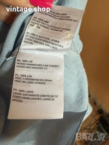 Ленена риза в светлсиньо Mads Nørgaard - Copenhagen, снимка 6 - Ризи - 54025714