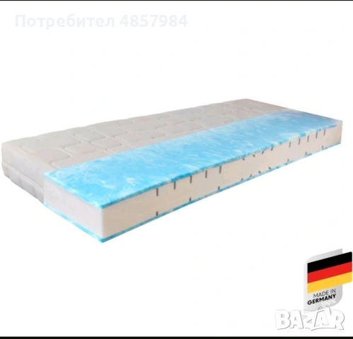 Луксозен ортопедичен гел матрак 180×200 см (H3/H4, височина 25 см) – Като нов!, снимка 2 - Матраци - 54934613