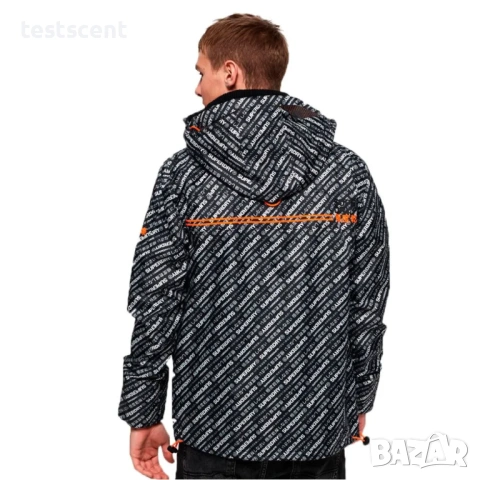 Оригинално яке с качулка Superdry Wind Attacker Jacket 2XL Black/Orange - Оригинално яке с качулка, снимка 6 - Якета - 54825006