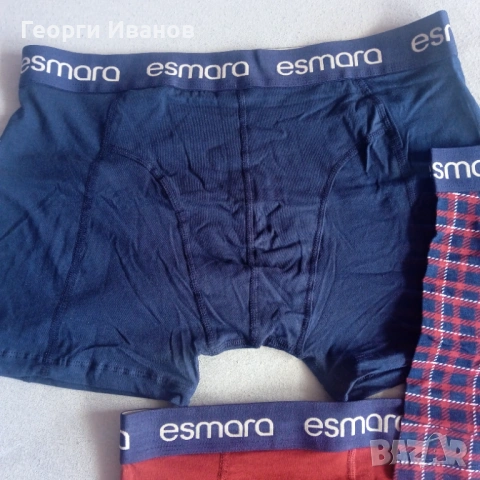 ЧИСТО НОВИ С ЕТИКЕТ M/L ESMARA НЕОБУВАНИ мъжки боксерки с грешен XL РАЗМЕР Men's Boxer Briefs Trunks, снимка 3 - Бельо - 54726482