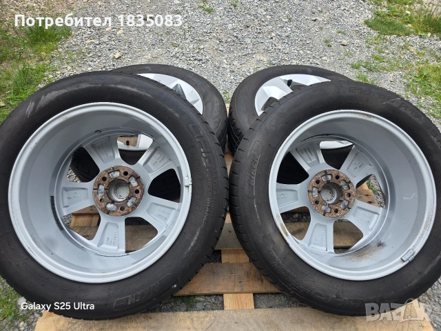Лети джанти 17ки 5х114.3 Nissan + летни гуми 215/60/17, снимка 10 - Гуми и джанти - 54713039