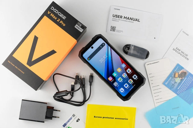 DOOGEE V Max 2 Pro 5G 6.78", 16GB/1024GB, 200MP, 22000mAh, Стерео, защита IP68/IP69K/MIL-STD810