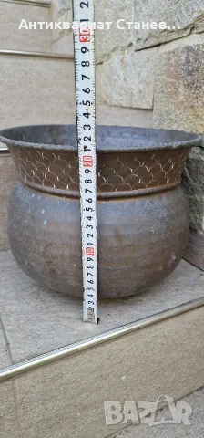 Впечатляваща италианска медна кашпа, снимка 2 - Саксии и кашпи - 55337910