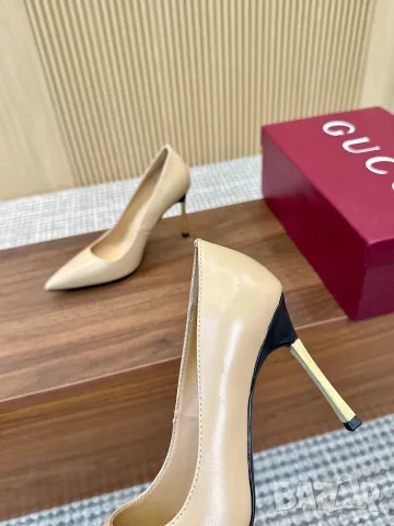 Gucci Leather Pumps – Nude Beige, снимка 4 - Дамски обувки на ток - 55417734