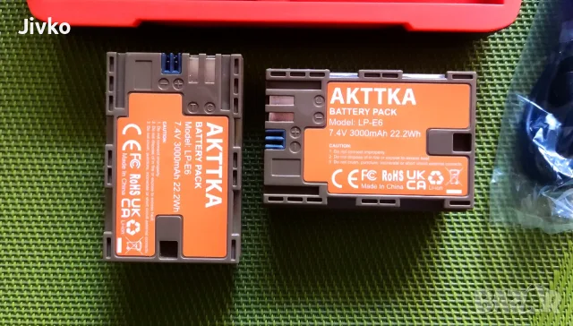 2бр LP-E6 + зарядно за Canon, снимка 3 - Батерии, зарядни - 55624562