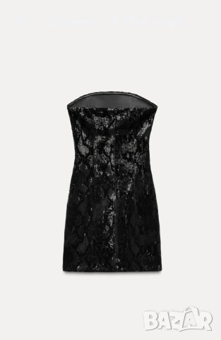 Кадифена мини рокля ZARA, снимка 3 - Рокли - 54393548