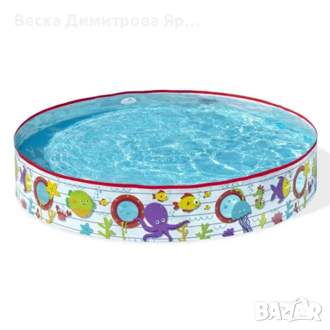Детски басейн с твърди стени Ocean Fun 152 x 25 см, 435 л – Морски дизайн, без надуване, снимка 7 - Басейни и аксесоари - 55382483