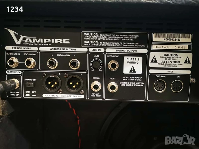 Усилвател за китара кубе berhinger V-ampire LX112 120W вградени ефекти, снимка 6 - Струнни инструменти - 54015476