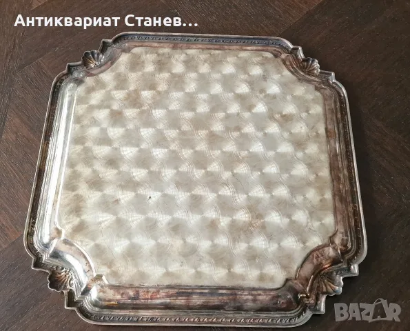 Аристократичен винтидж посребрен поднос, снимка 7 - Антикварни и старинни предмети - 55316633