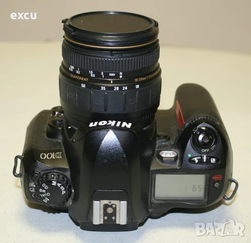 Фотоапарат Nikon D100 + обектив Quantaray AF 18-50, снимка 2 - Фотоапарати - 55380566