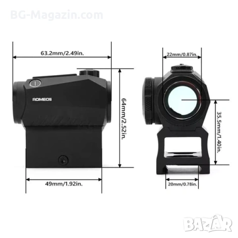 Тактически малък бързомер с технология MOTAC SIG SAUER ROMEO5 за оръжие пушка прицел еърсофт лов, снимка 2 - Оборудване и аксесоари за оръжия - 54027309