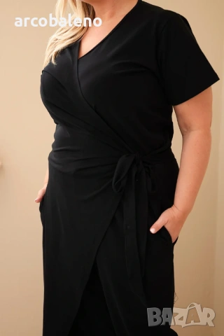 Дамски памучен гащеризон Plus Size с връзки на талията, 4цвята , снимка 17 - Гащеризони - 46503173