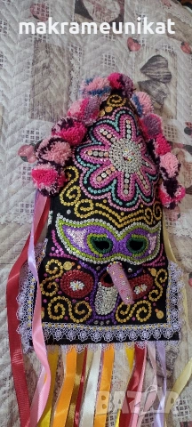 Кукерска маска, гугла юношеска,, ръчна изработка, капашон,Новодел, Сурва, Кукерландия, снимка 9 - Колекции - 42880006