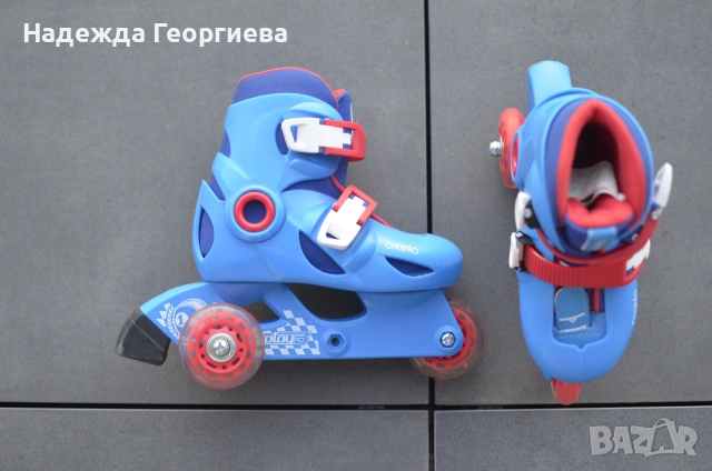 Детски ролери 26-28 номер Oxelo Play 3 в синьо и червено, снимка 4 - Ролери, кънки - 55221659