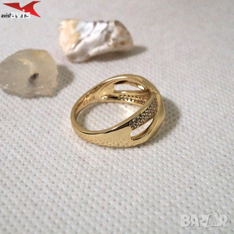 Пръстен с 14К златно покритие 224924, снимка 3 - Пръстени - 54674172
