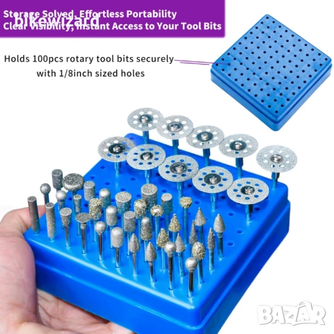 Комплект диамантени фрези, съвместими с ротационен инструмент Dremel с опашка 3 мм – 32 части НОВО, снимка 4 - Други инструменти - 54545253