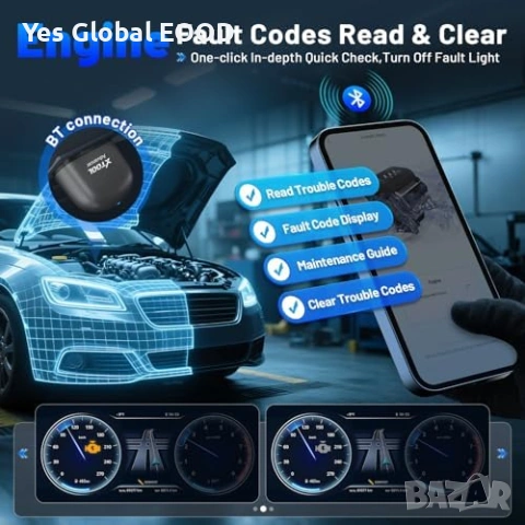 XTOOL AD20 Pro OBD2 диагностика Bluetooth iOS Android, снимка 5 - Аксесоари и консумативи - 54603502