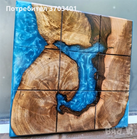 Морски шах от дърво и епоксидна смола, снимка 3 - Шах и табла - 54810046