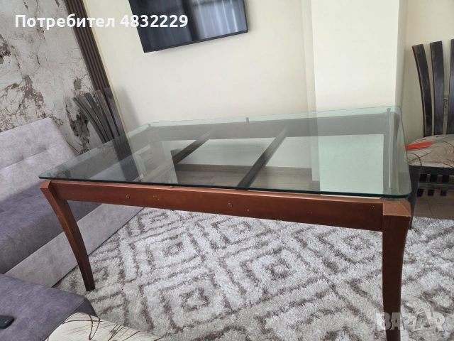 Трапезна стъклена  маса , снимка 3 - Маси - 55223011
