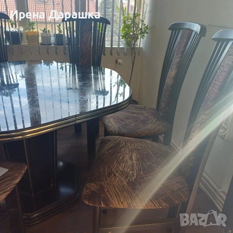 Продавам маса със 6 стола, снимка 2 - Маси - 54158002