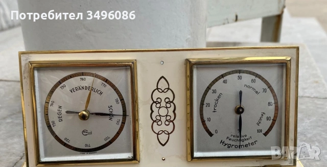 Стар  и много рядък немски барометър с хигрометър SIEMENS, снимка 7 - Антикварни и старинни предмети - 54063869