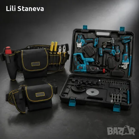 Комплект акумулаторни инструменти BOXER BX-187 4в1 + ПОДАРЪК многофункционална работна чанта., снимка 8 - Куфари с инструменти - 55590143