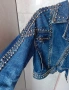 Ефектно яке от деним с камъни и капси, снимка 11