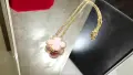 Van Cleef & Arpels VCA Gold Pink Opal Vintage Alhambra Clover Дамско Колие, снимка 8