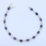 Сребърна тенис гривна с натурални Сапфири Royal Blue от Шри Ланка със сертификат , снимка 1