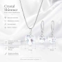 Комплект бижута с кристали Swarovski Crystal Shimmer – колие и висящи обеци сърце, снимка 2