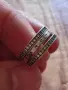 Оригинален сребърен пръстен Pandora Signature Logo Pavé & Beads – размер 50, снимка 1