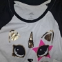 Дамска памучна блуза реглан с щампа и златист печат cat Unicorn котка еднорог, снимка 1
