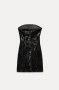 Кадифена мини рокля ZARA, снимка 3