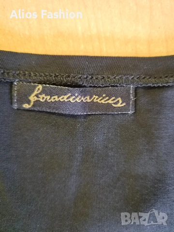 Елегантна черна дамска тениска Stradivarius с ефектно деколте, снимка 6 - Тениски - 55057847