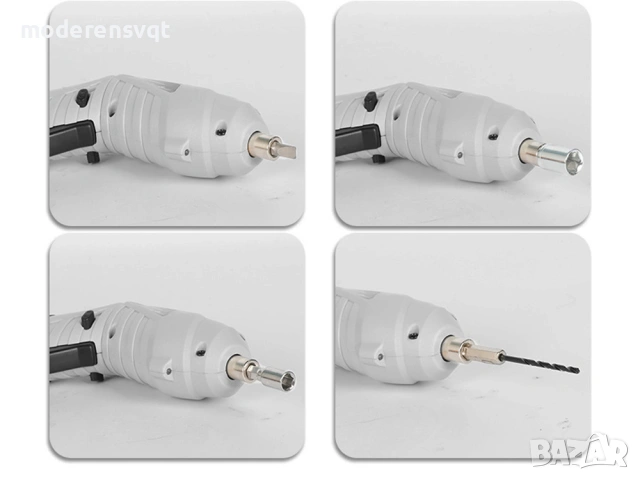 Комплект безжична мини отвертка 45 части, битове, USB куфар, снимка 6 - Отвертки - 54646344