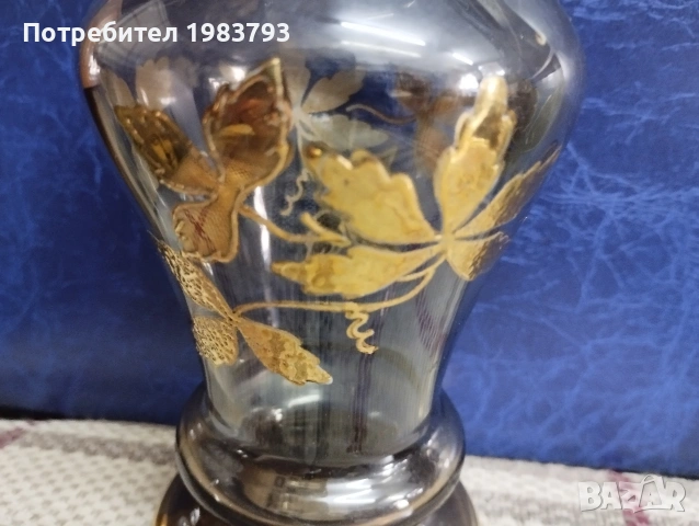 Красива ръчно рисувана ваза с финно злато. , снимка 3 - Вази - 54120583